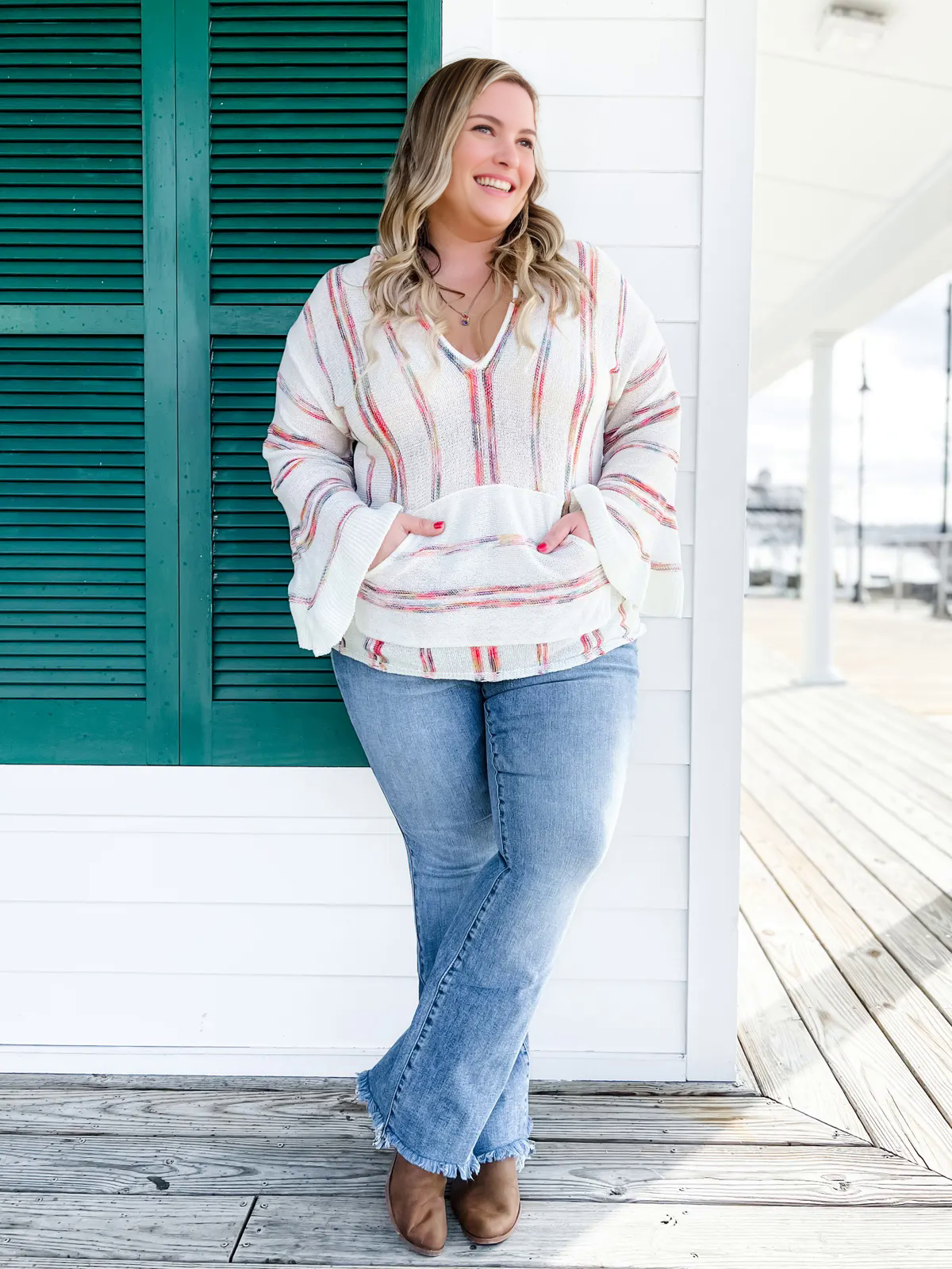 Vintage Double Button Frayed Hem Bootcut Jeans (Buy 2 Free Shipping)