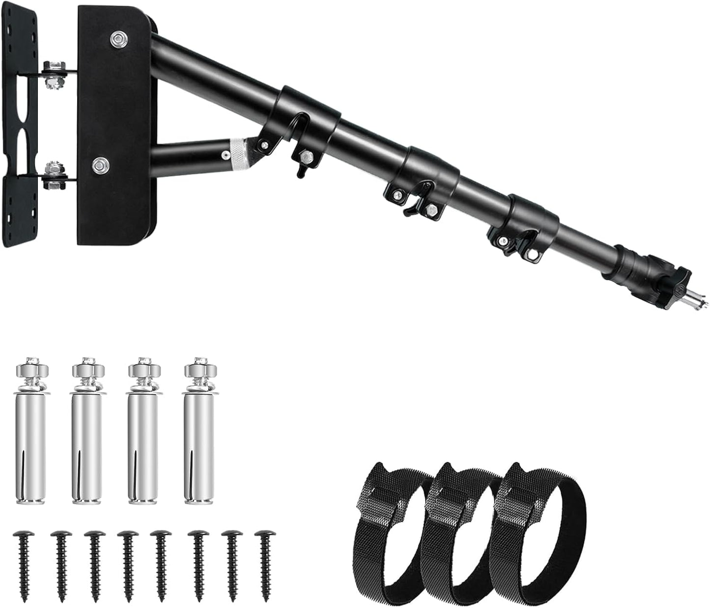 Adjustable Wall Mount Boom Arm 180°Rotation Heavy Duty Triangle Bracket Mounting Bar