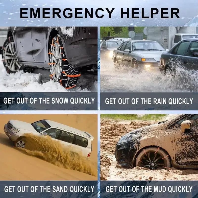 Anti-Skid Snow Chains for Any Vehicle (Reusable)