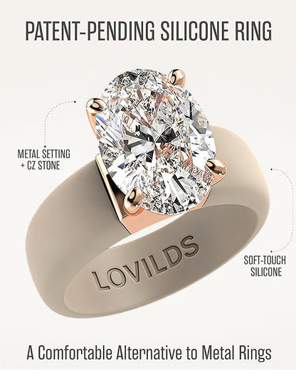 🔥Buy 1 Get 1 Free🔥 LOVILDS Silicone Ring – Emerald Cut CZ | Patent-Pending Design