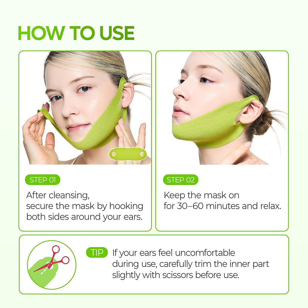 Cactus Cooling V-Lifting Facial Band Puffing Jawline Support & Visible Pore Refinement🌿