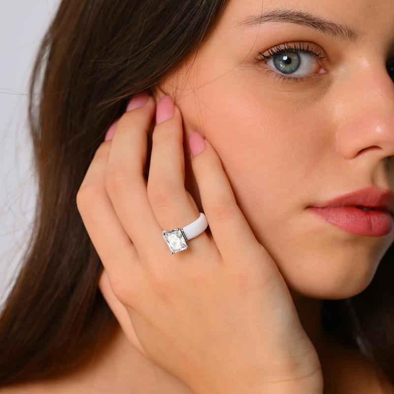 🔥Buy 1 Get 1 Free🔥 LOVILDS Silicone Ring – Emerald Cut CZ | Patent-Pending Design