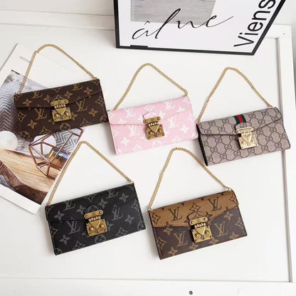 Letter Holster Scarf Chain Wallet Case For Samsung S23 Utra / S24 Ultra / S25 Ultra