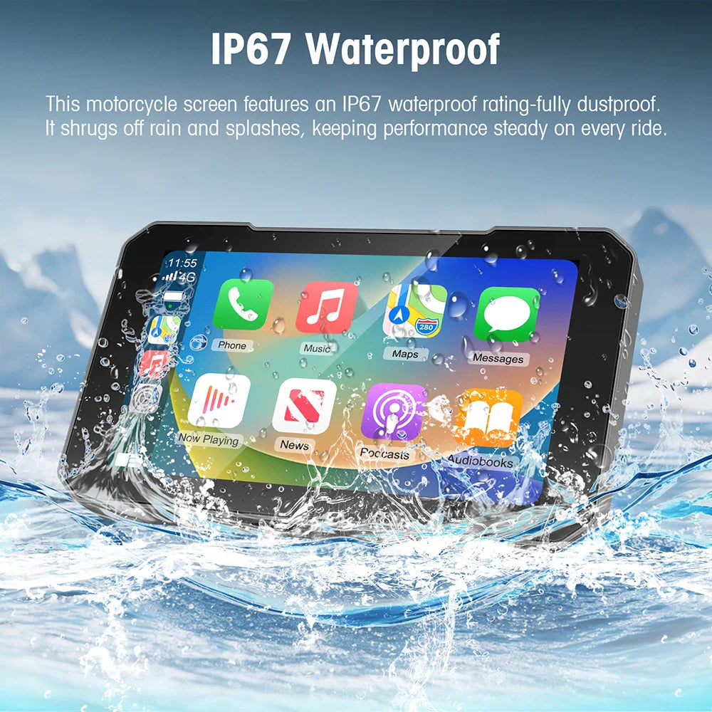 Motorcycle Wireless Touch Screen 5-inch - CarPlay & Android Auto