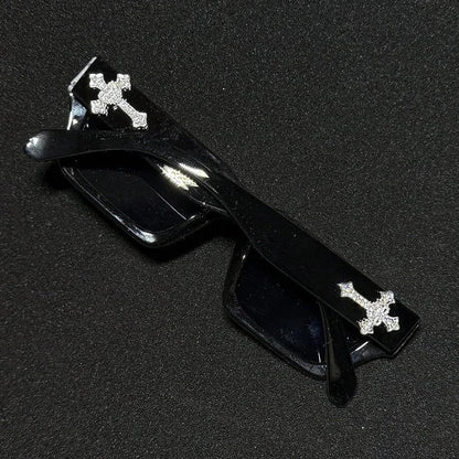 Luxury Rhinestone Cross Fashion Glasses