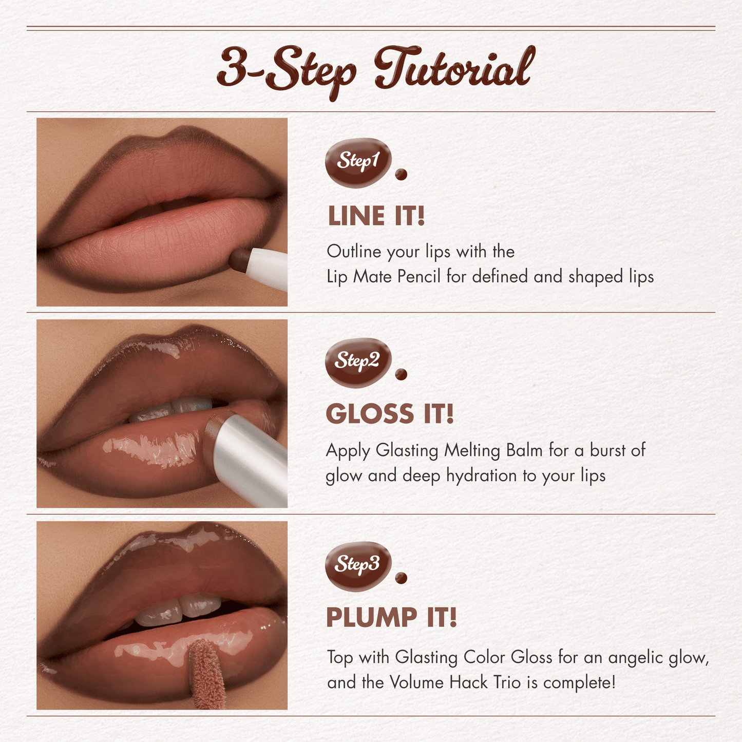 The 3-Step Lip Volume Hack — Liner + Balm + Gloss